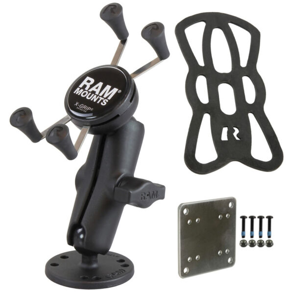 RAM® X-Grip® Phone Mount with Drill-Down Base & Backer Plate Ram Mounts RAM-B-138-UN7-225BU - immagine 2