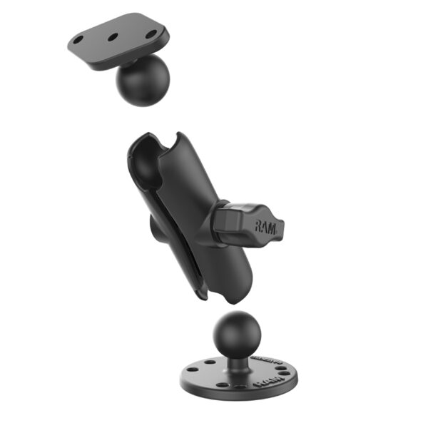 RAM® Universal Drill-Down Double Ball Mount with Diamond 2-Hole Plate Ram Mounts RAM-B-138 - immagine 2