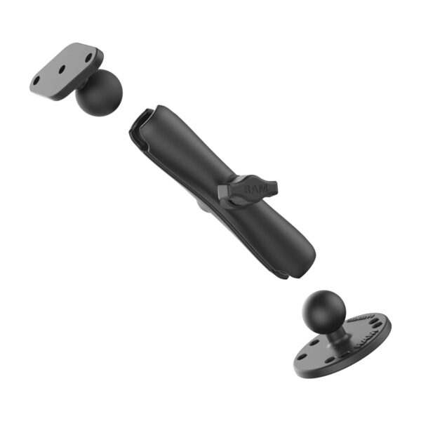 RAM Double Ball Drill-Down Mount with Diamond Plate - Long Ram Mounts RAM-B-138U-C - immagine 2
