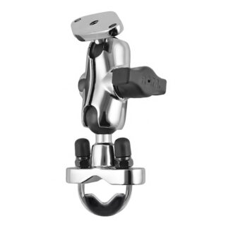 RAM Supporto per bullone a U cromato per manubrio con braccio corto a doppia presa Ram Mounts RAM-B-149ACH-LO4