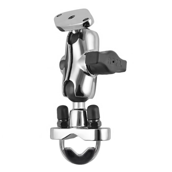 RAM Supporto per bullone a U cromato per manubrio con braccio corto a doppia presa Ram Mounts RAM-B-149ACH-LO4