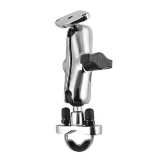 RAM® Chrome Handlebar U-Bolt Mount with Double Socket Arm Ram Mounts RAM-B-149CH
