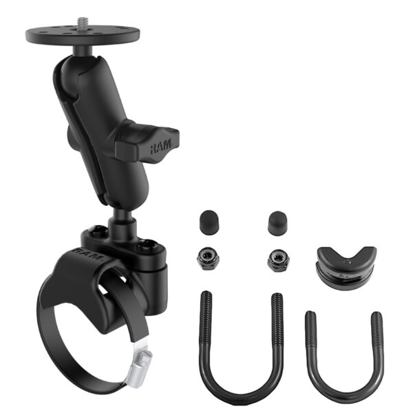 RAM® ATV/UTV Double Ball Rail Mount with Round Plate & 1/4"-20 Stud Ram Mounts RAM-B-149Z-2-202A
