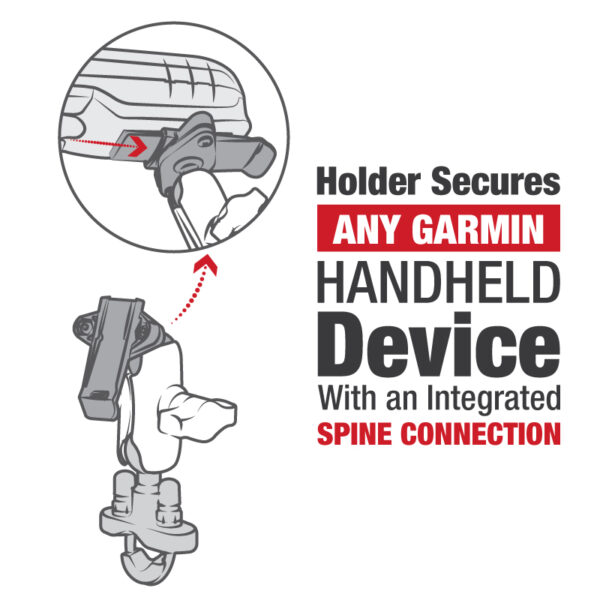 RAM Spine Clip Garmin Mount con Base U Bolt per Manubrio Ram Mounts RAM-B-149Z-A-GA76U - immagine 4