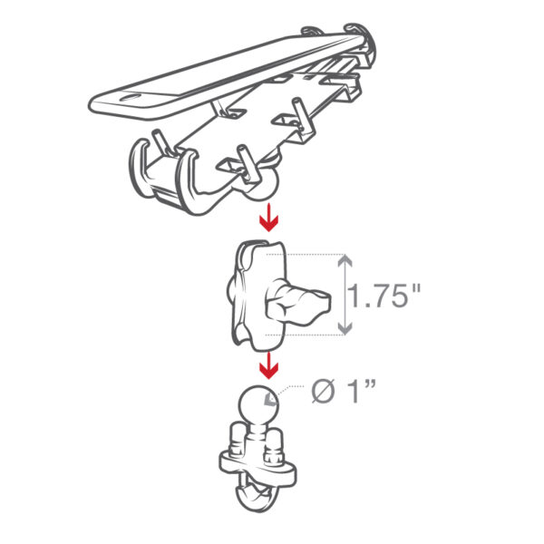 Supporto per telefono Quick-Grip con base a staffa per manubrio Ram Mounts RAM-B-149Z-A-PD3U - immagine 6