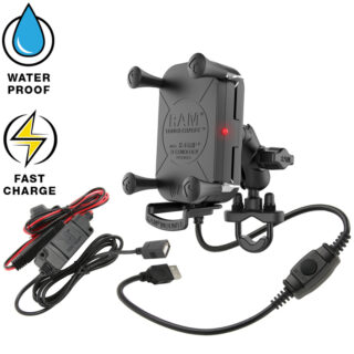RAM® Tough-Charge™ Waterproof Wireless Charging Motorcycle Mount Ram Mounts RAM-B-149Z-A-UN12W-V7M