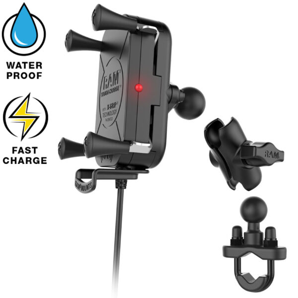 RAM® Tough-Charge™ Waterproof Wireless Charging Motorcycle Mount Ram Mounts RAM-B-149Z-A-UN12W-V7M - immagine 3