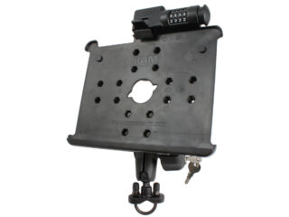 RAM Latch-N-Lock per Apple iPad Gen 1-2 con base con bullone a U per manubrio Ram Mounts RAM-B-149Z-AP8LU