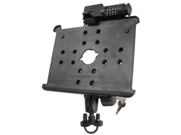 RAM Latch-N-Lock per Apple iPad Gen 1-2 con base con bullone a U per manubrio Ram Mounts RAM-B-149Z-AP8LU