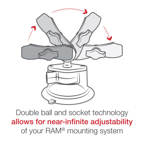 Supporto a ventosa Ram Mounts RAM-B-166-103U, senza la base a sfera con diametro di tipo B - immagine 3