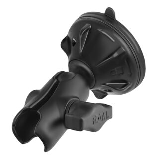 RAM Base a ventosa piccola Twist-Lock con braccio a doppia presa Ram Mounts RAM-B-166-2-AU-NB