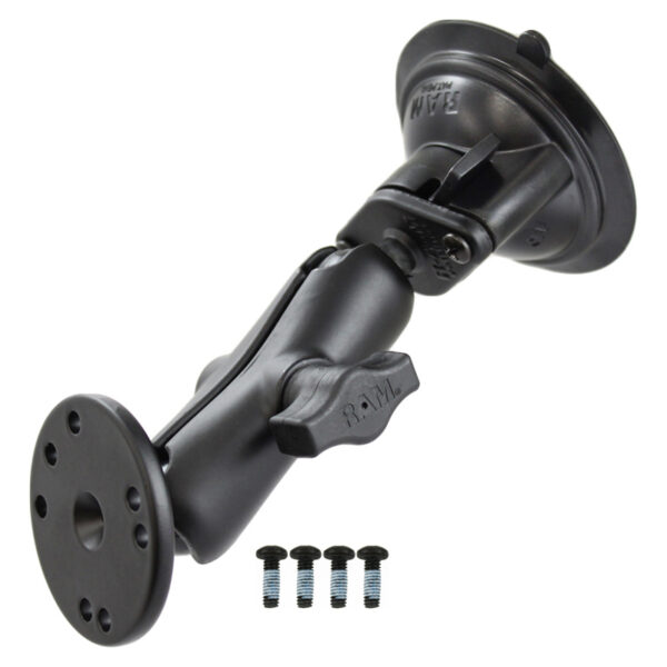 RAM Twist-Lock Supporto a ventosa con piastra rotonda e viteria Ram Mounts RAM-B-166-202U-UK1