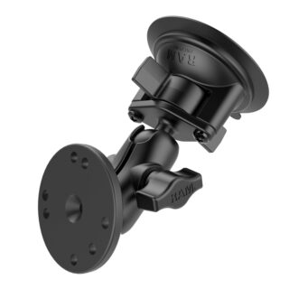 RAM Twist-Lock Ventosa Doppia Sfera con Piastra Tonda - Corto Ram Mounts RAM-B-166-A-202U