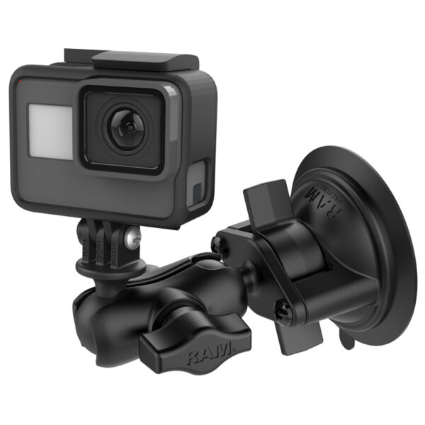RAM® Twist-Lock™ Suction Cup Mount with Universal Action Camera Adapter Ram Mounts RAM-B-166-A-GOP1