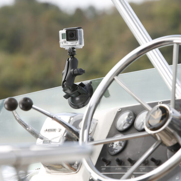 RAM® Twist-Lock™ Suction Cup Mount with Universal Action Camera Adapter Ram Mounts RAM-B-166-GOP1 - immagine 3