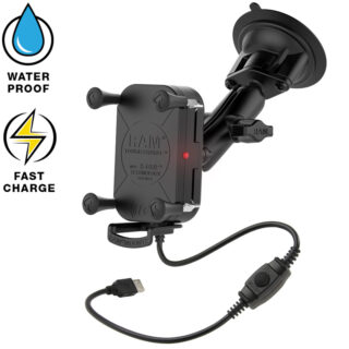 RAM® Tough-Charge™ Waterproof Wireless Charging Suction Cup Mount Ram Mounts RAM-B-166-UN12W