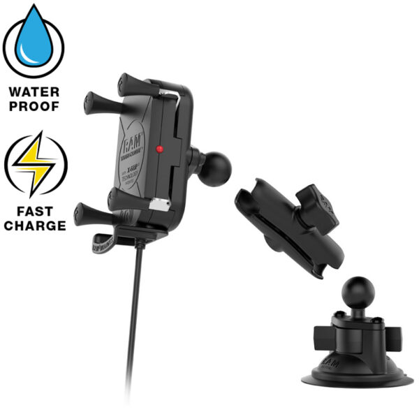 RAM® Tough-Charge™ Waterproof Wireless Charging Suction Cup Mount Ram Mounts RAM-B-166-UN12W - immagine 3