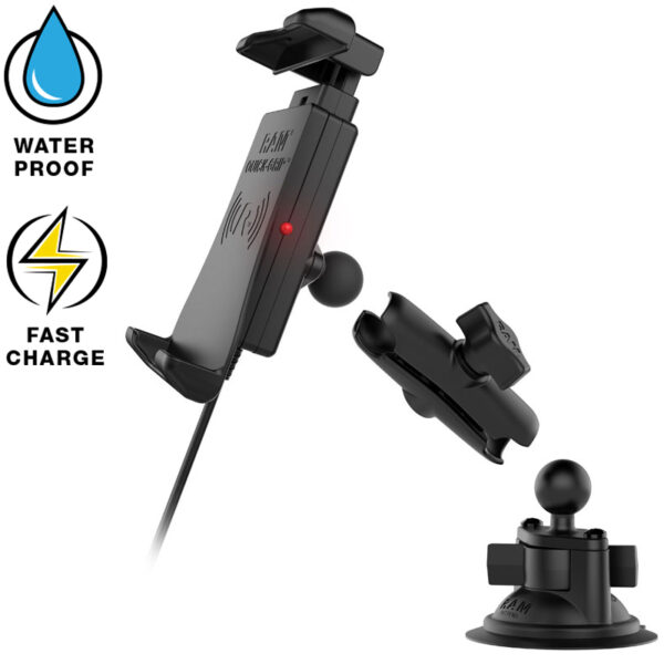 RAM® Quick-Grip™ Waterproof Wireless Charging Suction Cup Mount Ram Mounts RAM-B-166-UN14W - immagine 3
