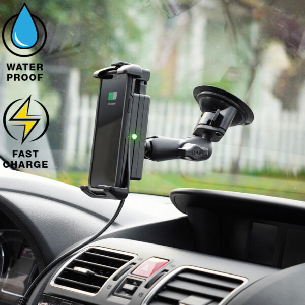 RAM® Quick-Grip™ Waterproof Wireless Charging Suction Cup Mount Ram Mounts RAM-B-166-UN14W - immagine 6
