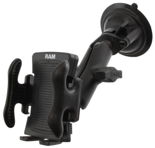 RAM Supporto a ventosa Twist-Lock con supporto per telefono a molla Ram Mounts RAM-B-166-UN5U