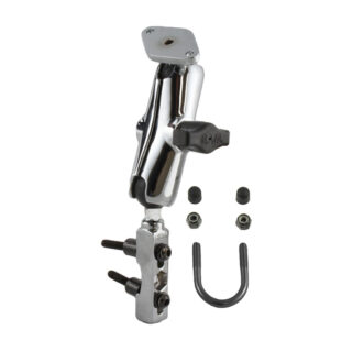 RAM Supporto per serbatoio freno/frizione per moto cromato con piastra a rombo Ram Mounts RAM-B-174CHU