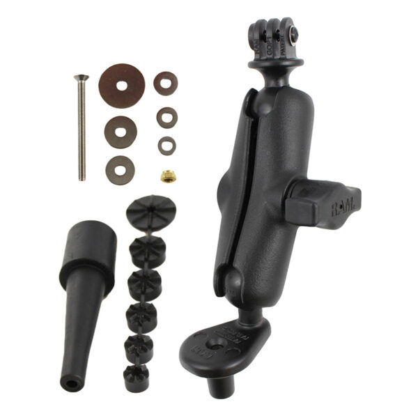 RAM® Motorcycle Fork Stem Mount with Universal Action Camera Adapter Ram Mounts RAM-B-176-GOP1 - immagine 3