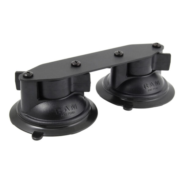 RAM Twist-Lock Base a Doppia Ventosa con Piastra Dritta Ram Mounts RAM-B-189B-FRO1U