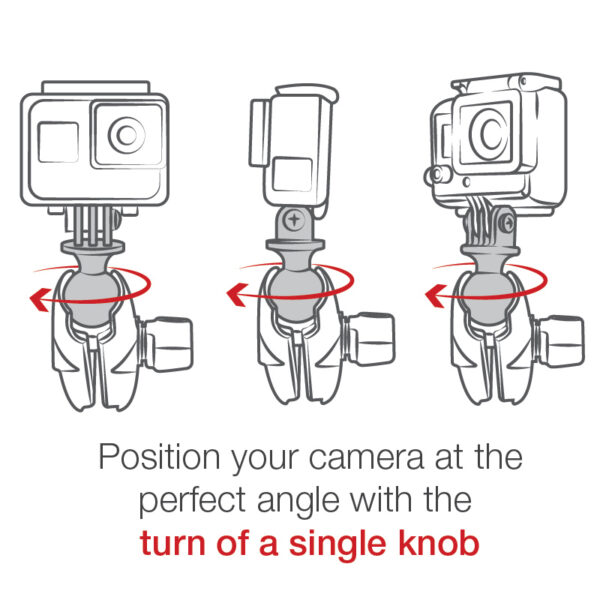 Componente Ram Mounts con braccio medio RAM-B-202-GOP1-201U per videocamera Universal Action Camera - immagine 4