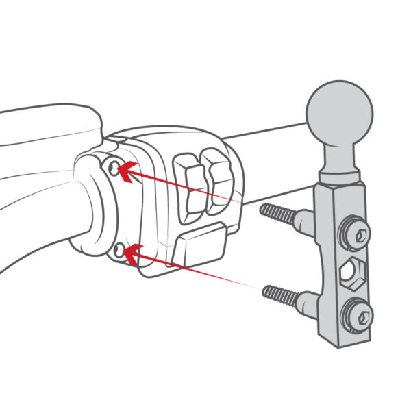 RAM Cromato Moto Serbatoio Serbatoio Sfera Ram Mounts RAM-B-309-1CHU - immagine 3