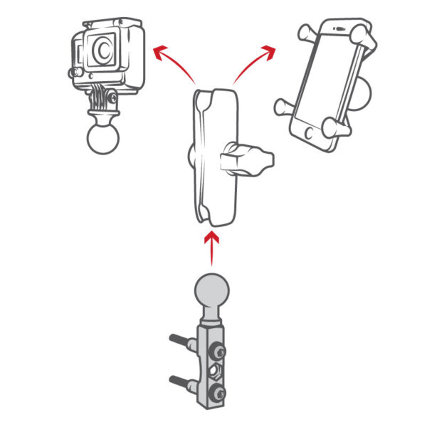 RAM Cromato Moto Serbatoio Serbatoio Sfera Ram Mounts RAM-B-309-1CHU - immagine 4