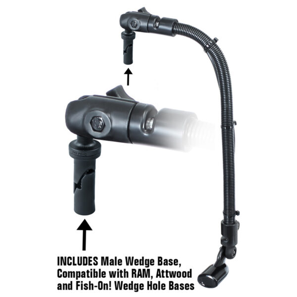 Supporto per trasduttore RAM con asta da 18" e cuneo per RAM, Attwood e Fish-On! Ram Mounts RAM-B-316-18-TRA1-354-75 - immagine 2
