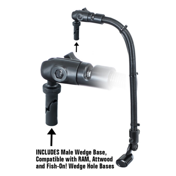 Supporto per trasduttore RAM con asta da 18" e base a cuneo per Hobie & Scotty Ram Mounts RAM-B-316-18-TRA1-354 - immagine 2