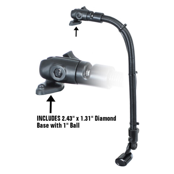 RAM® Transducer Mount with 18" Aluminum Rod and Diamond Base Ram Mounts RAM-B-316-18-TRA1 - immagine 2