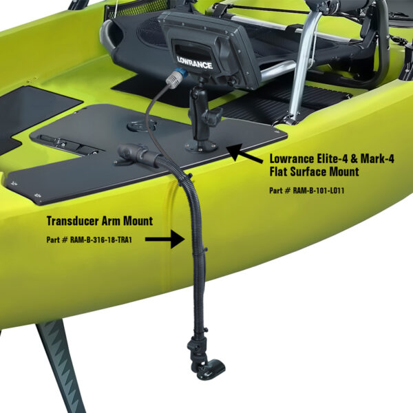 RAM® Transducer Mount with 18" Aluminum Rod and Diamond Base Ram Mounts RAM-B-316-18-TRA1 - immagine 3