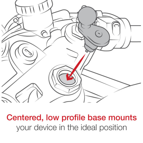 RAM Supporto per stelo forcella per moto con adattatore per action cam da 1/4"-20 Ram Mounts RAM-B-342-366U - immagine 3