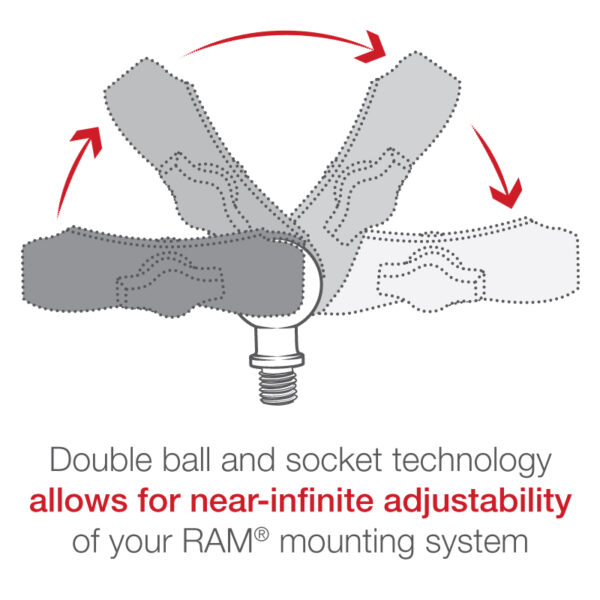 RAM® Ball Adapter with M10 X 1.25" Threaded Post Ram Mounts RAM-B-349 - immagine 3