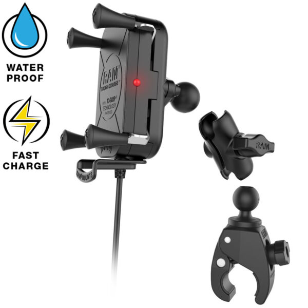 RAM® Tough-Charge™ Waterproof Wireless Charging Mount with Tough-Claw™ Ram Mounts RAM-B-400-A-UN12W-V7M - immagine 3