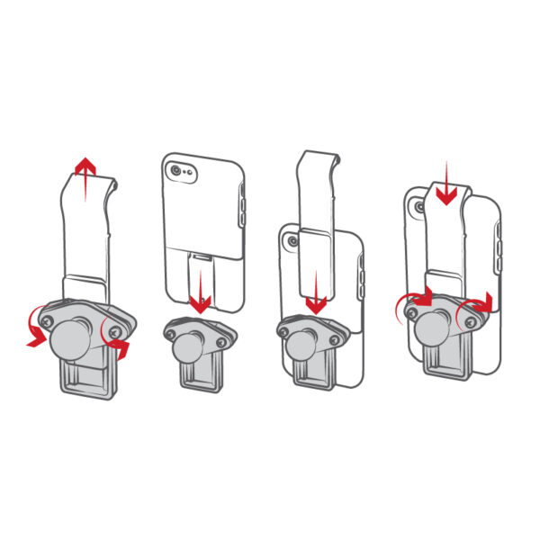 RAM Tough-Claw Small Clamp Mount per telefoni con OtterBox uniVERSE Ram Mounts RAM-B-400-OT2U - immagine 5