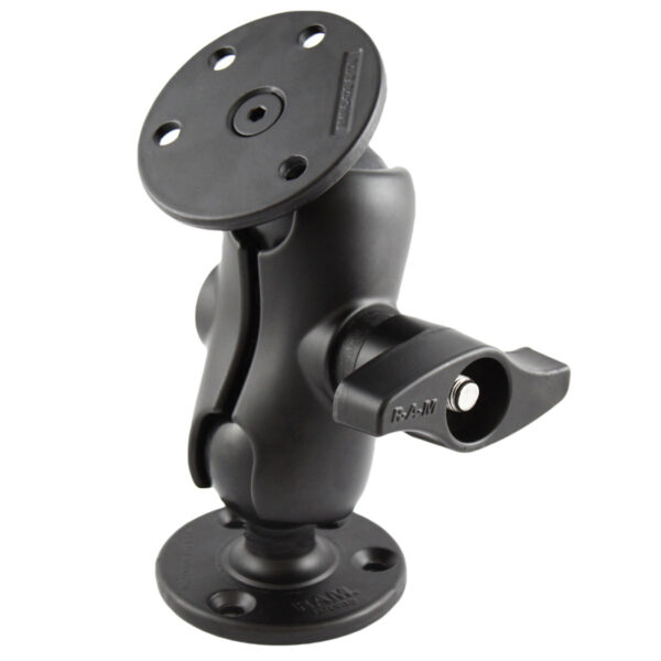 RAM Doppio Supporto a Sfera con Piastre Tonde Rinforzate in Acciaio - tipo D Corto Ram Mounts RAM-D-101U-C-IN1