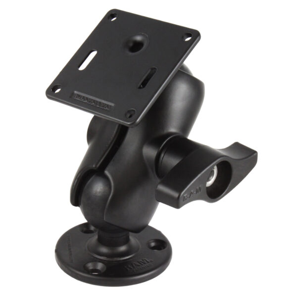 RAM Doppio Montaggio a Sfera con Piastra VESA 75x75mm e Controdado - Corto Ram Mounts RAM-D-101U-C-MI1-2461