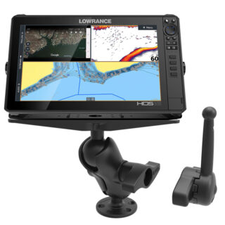 RAM Supporto per elettronica marina di grandi dimensioni con chiave Hi-Torq RAM - Corto Ram Mounts RAM-D-111-C-KNOB9H