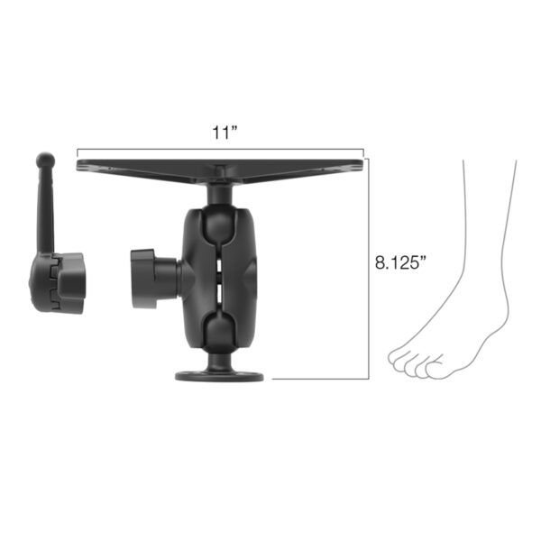 RAM Supporto per elettronica marina di grandi dimensioni con chiave Hi-Torq RAM - Corto Ram Mounts RAM-D-111-C-KNOB9H - immagine 2