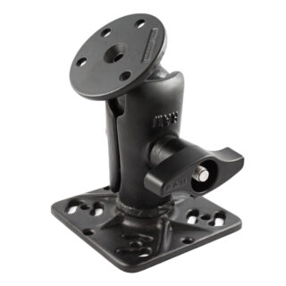 RAM Drill-Down Mount con braccio a presa singola e piastra rotonda grande Ram Mounts RAM-D-112-D