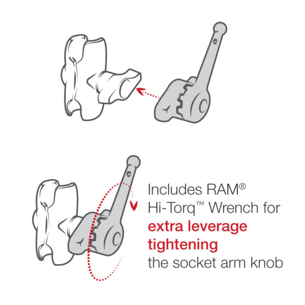 RAM Drill-Down Supporto a sfera per Humminbird Helix 8-15, XPLORE e Apex Ram Mounts RAM-D-202-25-C-202-KNOB9HU - immagine 6