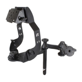 RAM MDT Supporto per display con flangia lunga, bracci oscillanti e palo superiore da 8" Ram Mounts RAM-DIS-MDT2-8-SW2