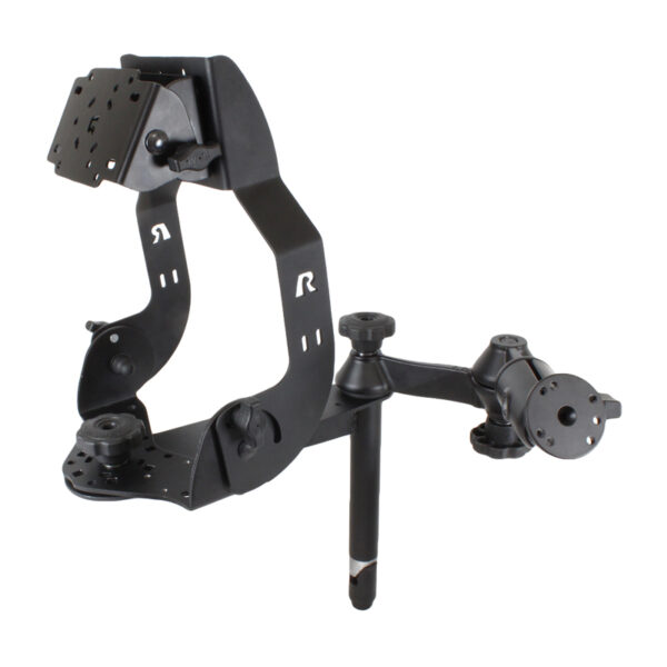 RAM MDT Supporto per display con flangia lunga, bracci oscillanti e palo superiore da 8" Ram Mounts RAM-DIS-MDT2-8-SW2
