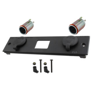 RAM Tough-Box 2" Frontalino con due prese accendisigari da 12V X15 Ram Mounts RAM-FP2-CIG2-BLOCK