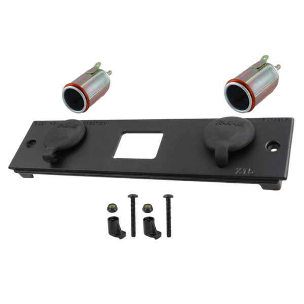 RAM Tough-Box 2" Frontalino con due prese accendisigari da 12V X15 Ram Mounts RAM-FP2-CIG2-BLOCK