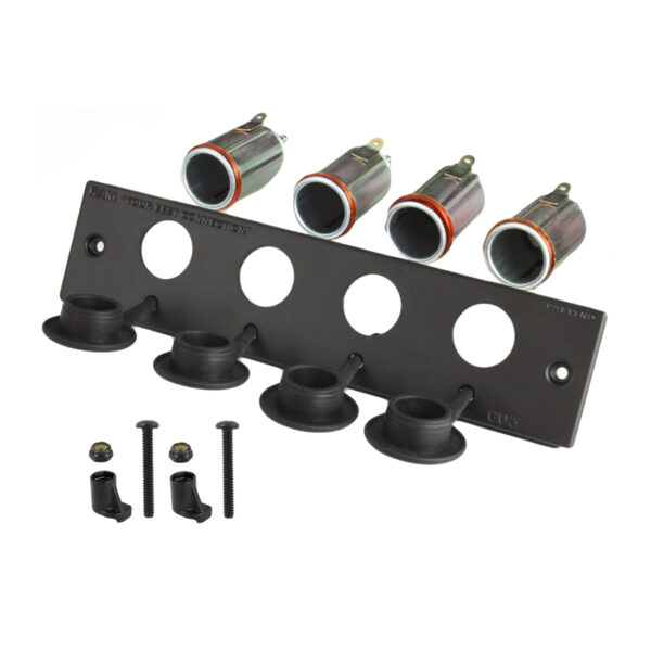 RAM Tough-Box 2" Frontalino con quattro prese accendisigari da 12 V Ram Mounts RAM-FP2-CIG4