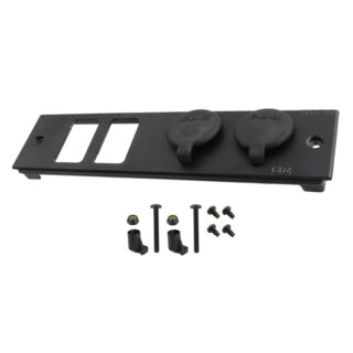 RAM Tough-Box 2" Frontalino con due porte interruttore e prese 12V Ram Mounts RAM-FP2-S2L-0830-1450-CIG2